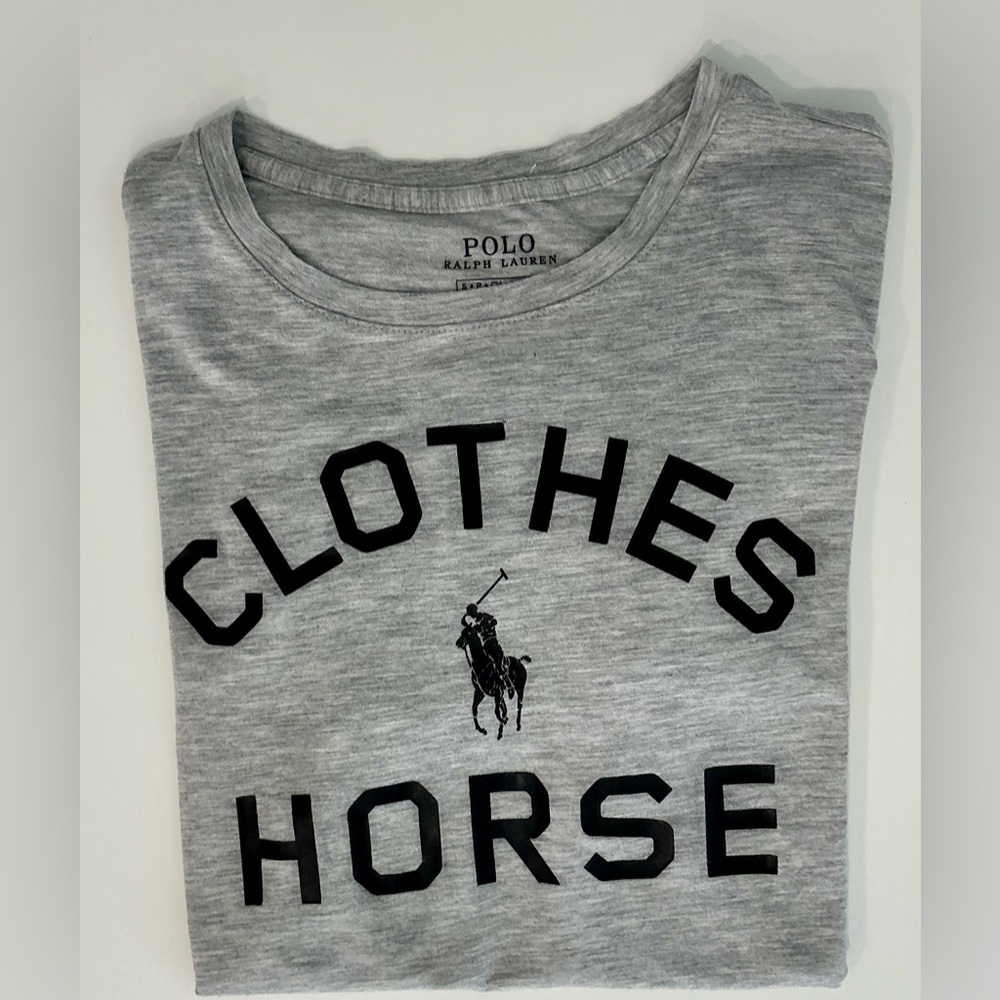 Ralph Lauren Gray Short Sleeve Tee with Black Logo